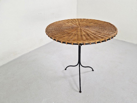 Image 1 of Rotan en IJzer Tafeltje, 1970s