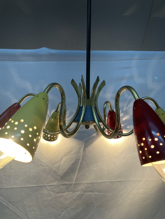 Image 1 of Vintage spider sputnik space age 50s ceiling lamp.