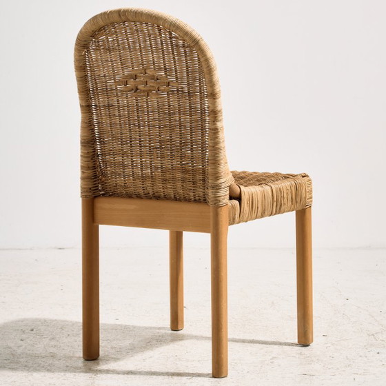 MK10876 Oak and Rattan Chair, Set of 4 – Side chairs, Wicker (photo 3 of 16)