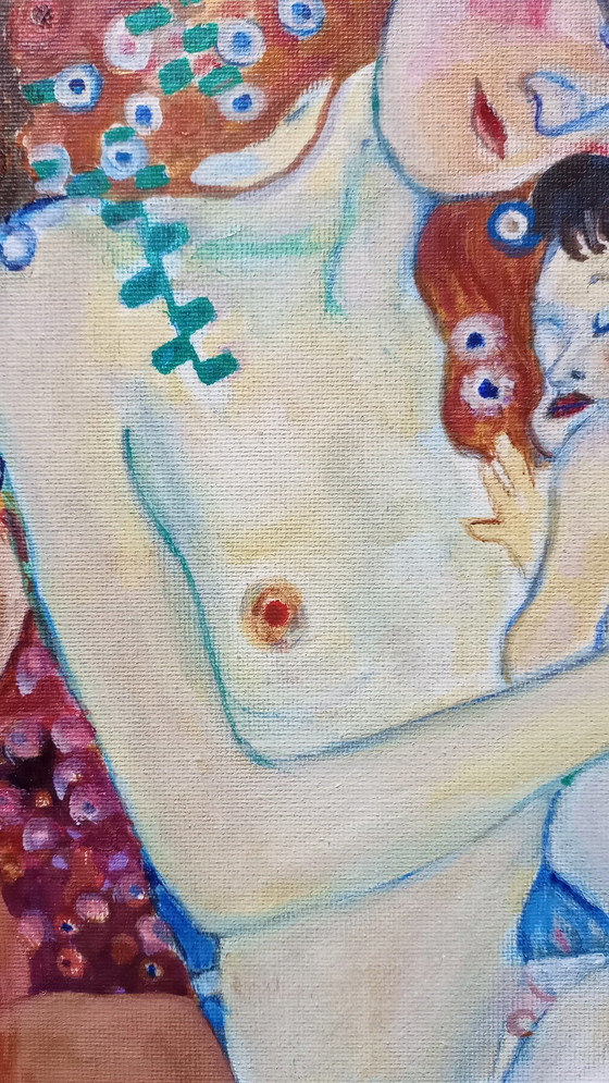 Image 1 of T. van Steenbergen Nach Gustaf Klimt, kleines Ölgemälde