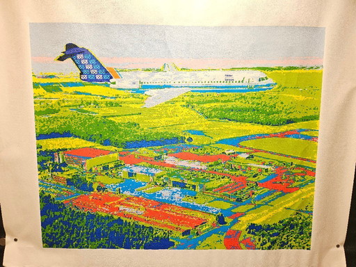 Zeefdruk op canvas Henk van der Vet fokker