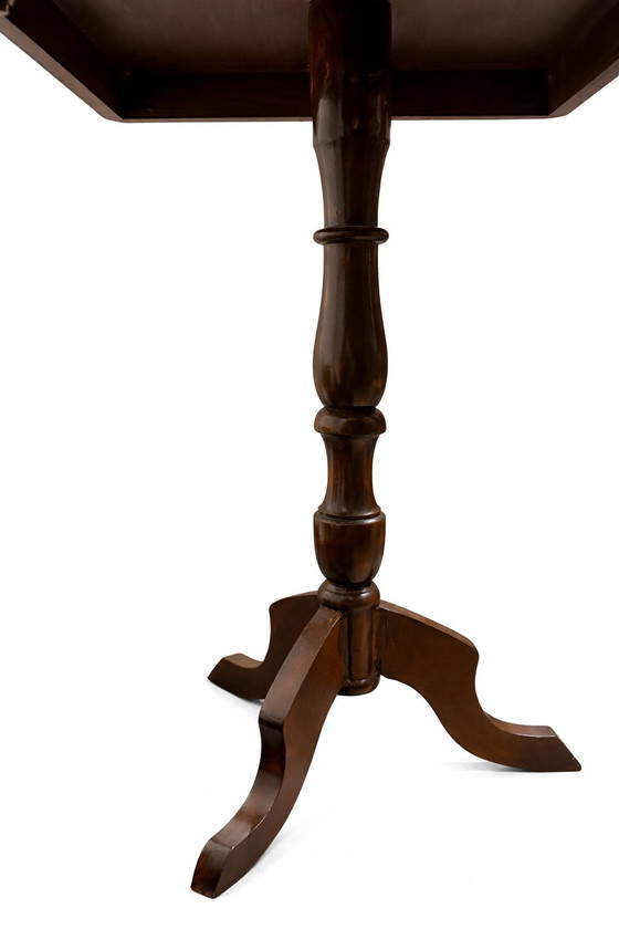 Image 1 of Table d'échecs vintage en bois incrusté - Projet de restauration rare