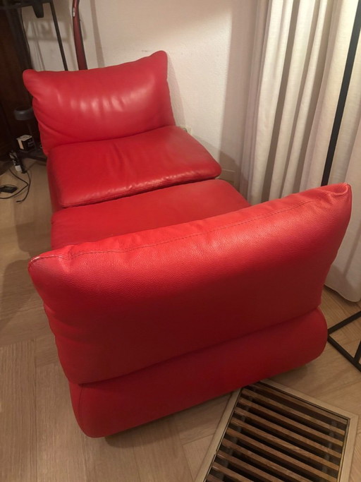 Red modular lounge chair