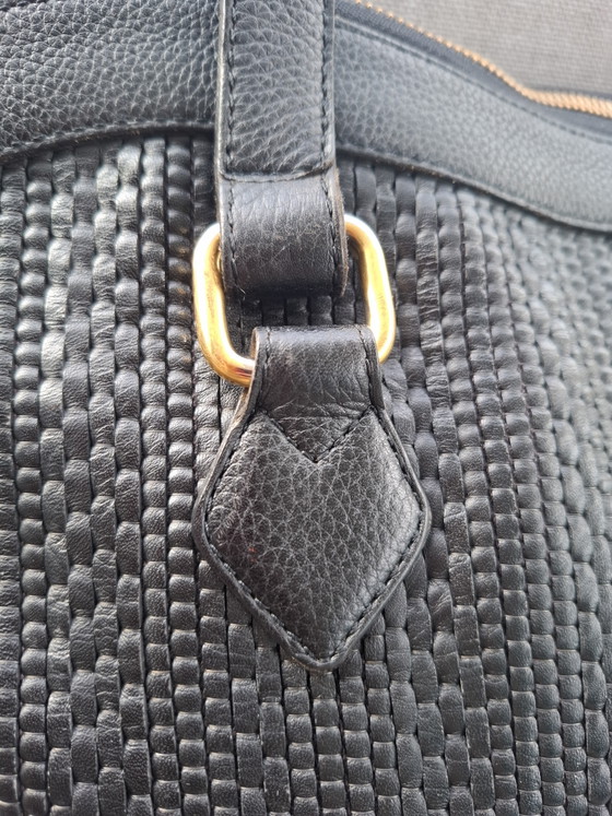 Image 1 of Magnifique sac à bandoulière Delvaux Parsac vintage – Toile de Cuir noire
