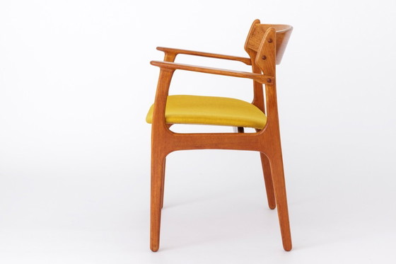 Image 1 of Erik Buch Teak Armchair, Denmark 1960s | Danish Mid-Century Modern Dining Chair, Restored & Reupholstered Vintage Design