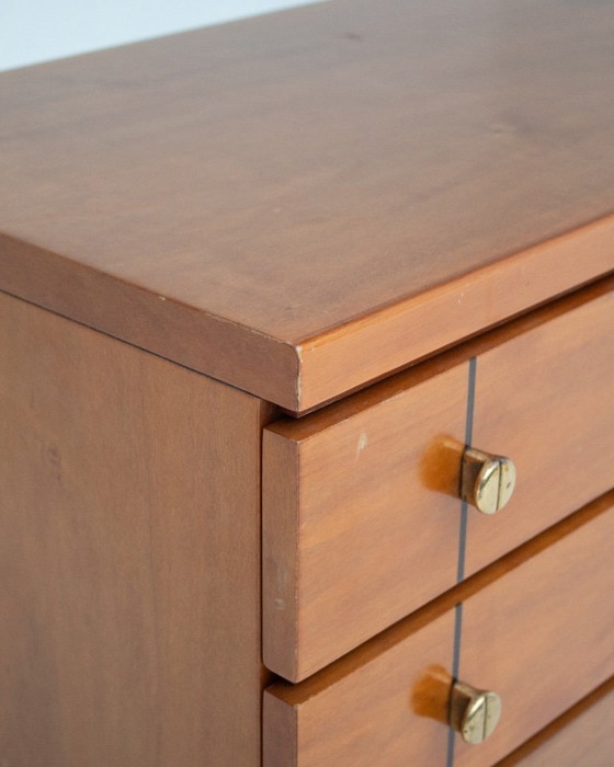 Image 1 of Coppia di comodini in legno con maniglie in ottone