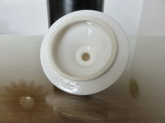 Image 1 of Pot à Tabac en Céramique et Skaï Noir, 1970