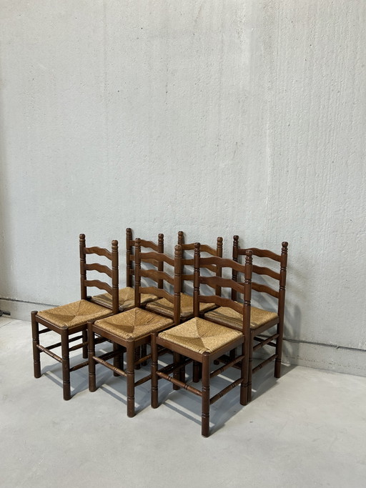 French Provencal – eetkamerstoelen, Rattan, Wood