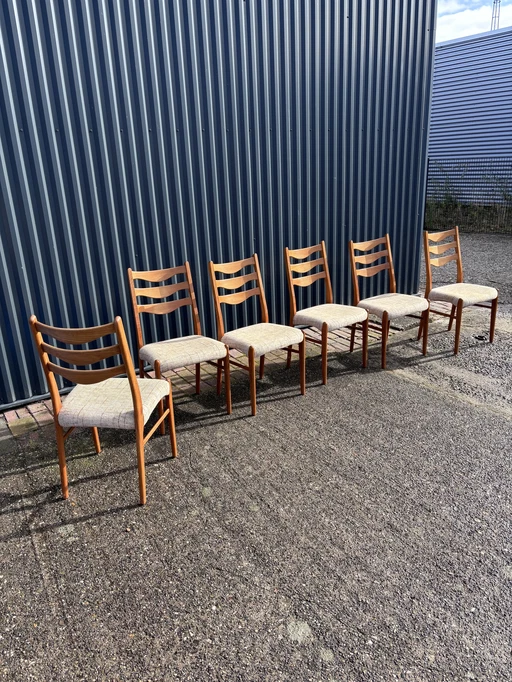 6 Pièces Chaises de Salle à Manger Vintage Teck Danois