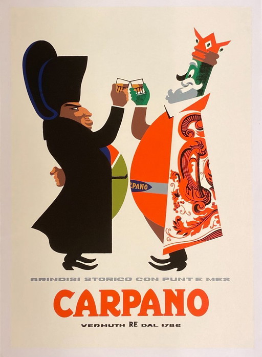  Armando Testa, ca. Jaren 60 - CARPANO (Brindisi con Napoleone) - Originele vintage poster