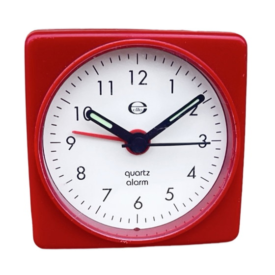 Image 1 of Small Red Electric Alarm Clock Elite Germany 80s