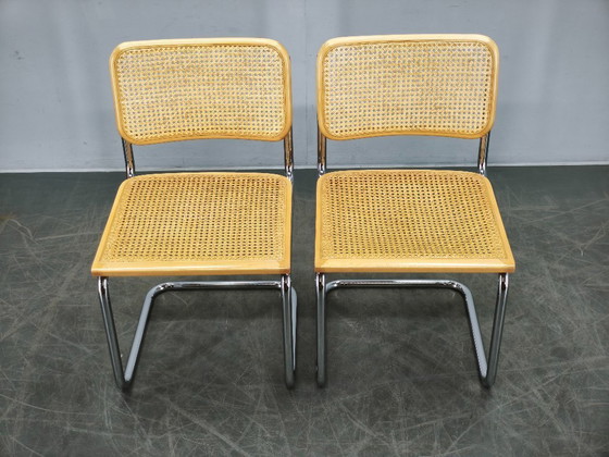 Image 1 of Ein Paar italienische Cesca-Freischwingerstühle nach Marcel Breuer, 1970er Jahre