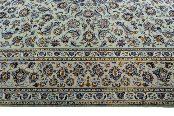 Image 1 of Kashan Kork - Verde pistacchio 412 x 298 cm - Tappeto orientale annodato a mano