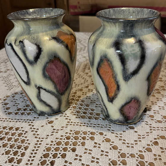 Image 1 of 2x Vintage Vaze West German Ceramic