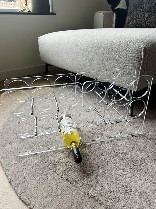 Portabottiglie vintage in acrilico degli anni '70-'80