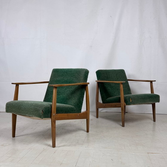 Image 1 of Pair of Yugoslav Green Armchairs, 1960s – Original Vintage Condition