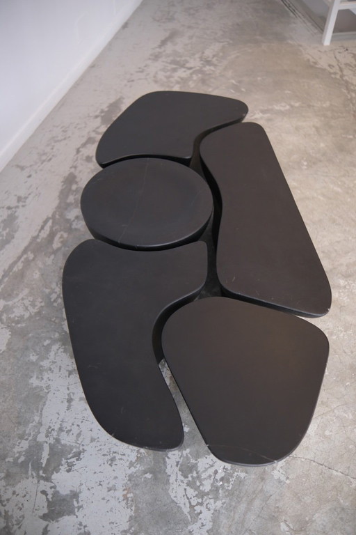 Tavolino da caffè in marmo nero - AULYOM STUDIO