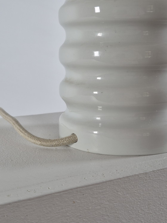 Lampada vintage in porcellana di metà secolo VEB GDR – Lampade da terra, Porcelain, Textile (photo 7 of 15)