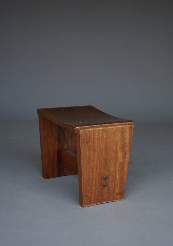 Image 1 of Mid-Century Church Stool in walnut, 1950s