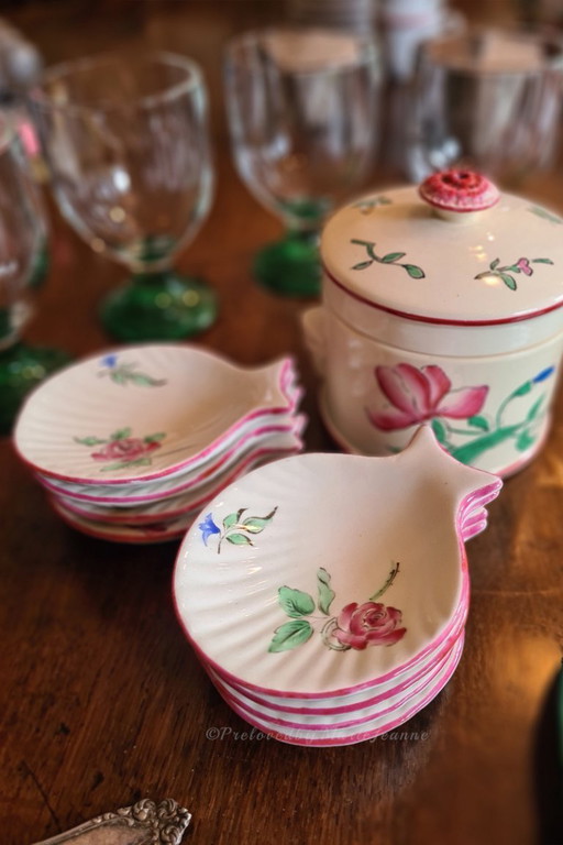 8x K&G Lunéville Demi-Porzellan-Fischschalen