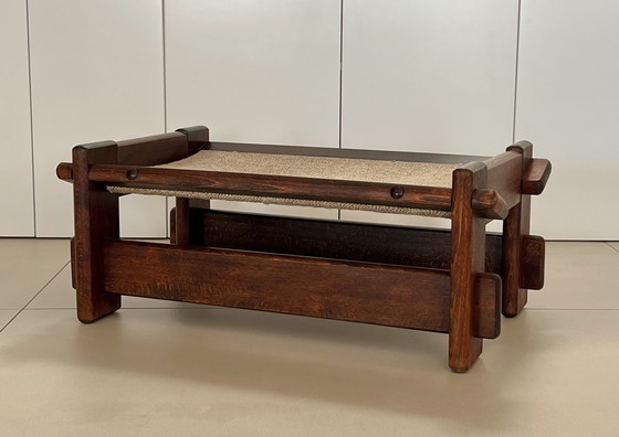 Image 1 of Scandinavian oak armchair and ottoman, 60s