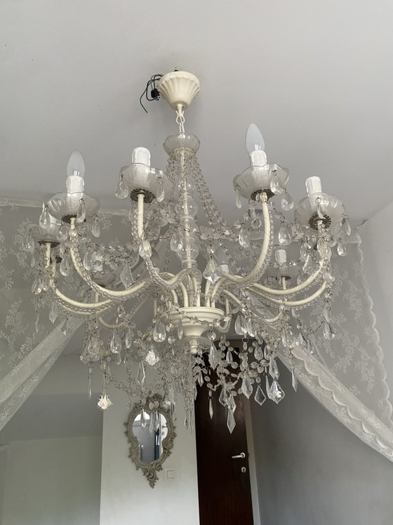 Lustre vintage Renaissance en cristal ivoire – Crystal (photo 4 of 5)