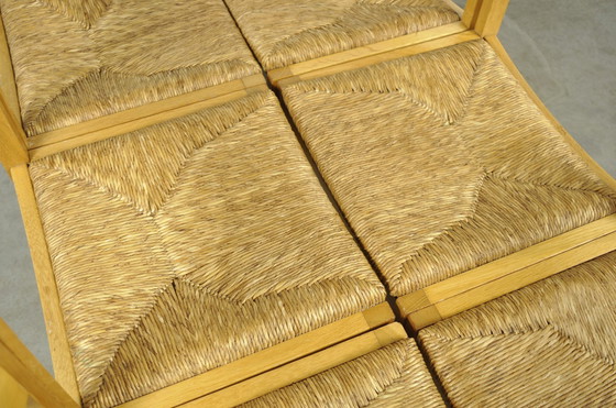 Image 1 of Chaises de salle à manger vintage en chêne et osier en DUTCH DESIGN (6) par Gerard Geytenbeek, 1960s