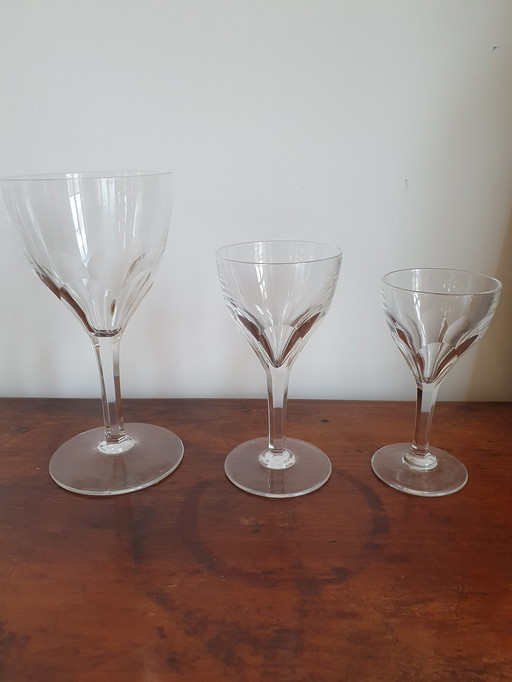 Crystal Glass Trap St. Lambert 6 + 5 + 6 Pieces