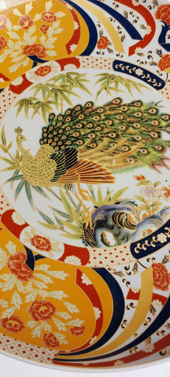 Image 1 of Japanese-style Imari or Kutani design (peacock and floral motifs) 