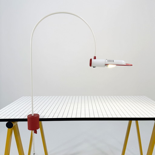 Lampe de bureau à arc rouge de Targetti Sankey, 1970