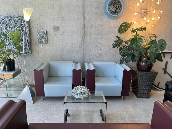 Moroso sofa, 3-seater sofa and 2 armchairs, Ross Lovegrove – Couches, Metal, Leather (photo 2 of 15)