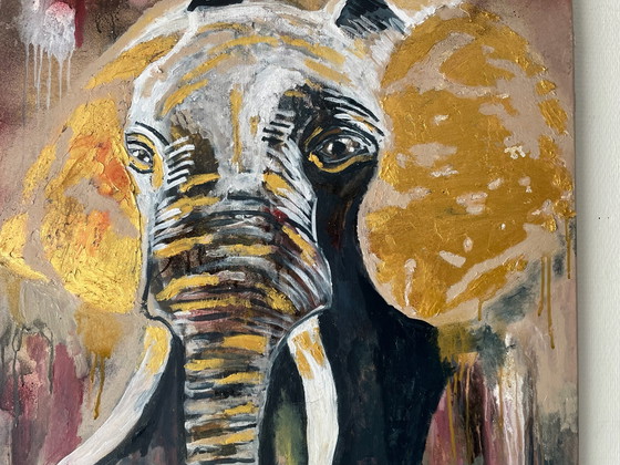 Quadro elefante dorato 80 per 80 cm – Arte, Tela (photo 4 of 7)