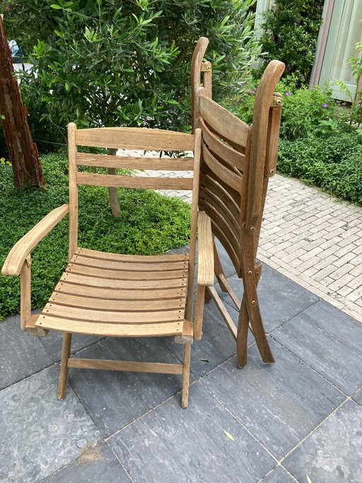 4x chaises pliantes en teck Fritz Hansen