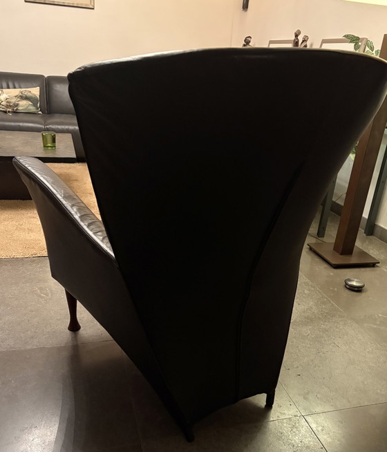 Montis Castor Sessel, Leder, Holz, Schwarz (Foto 5 von 5)