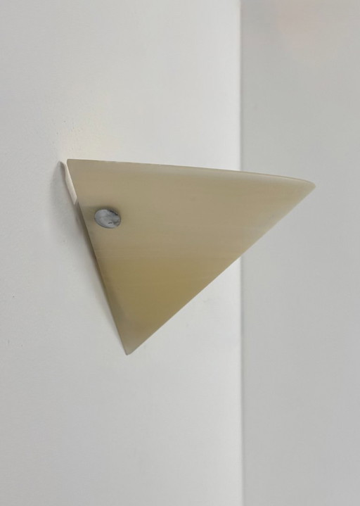 Applique vintage, cromo e vetro smerigliato, Francia, 1980