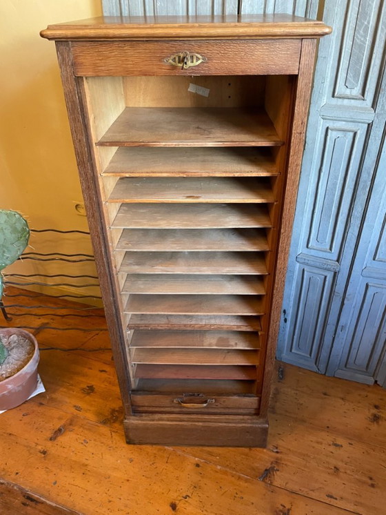 Image 1 of Roller shutter cabinet Archive cabinet Music cabinet Art Deco Scholz French
