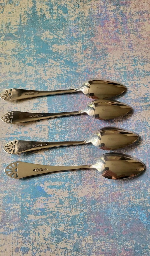 Cuatro cucharillas de plata antiguas, 1899 – besteksets, Silver (photo 2 of 6)