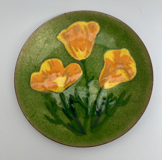 Image 1 of Annemarie Davidson – Handgefertigte Email-Schale, Kalifornien (ca. 1960er Jahre)