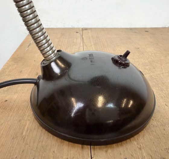 Image 1 of Vintage Brown Bakelite Gooseneck Table Lamp, 1950s