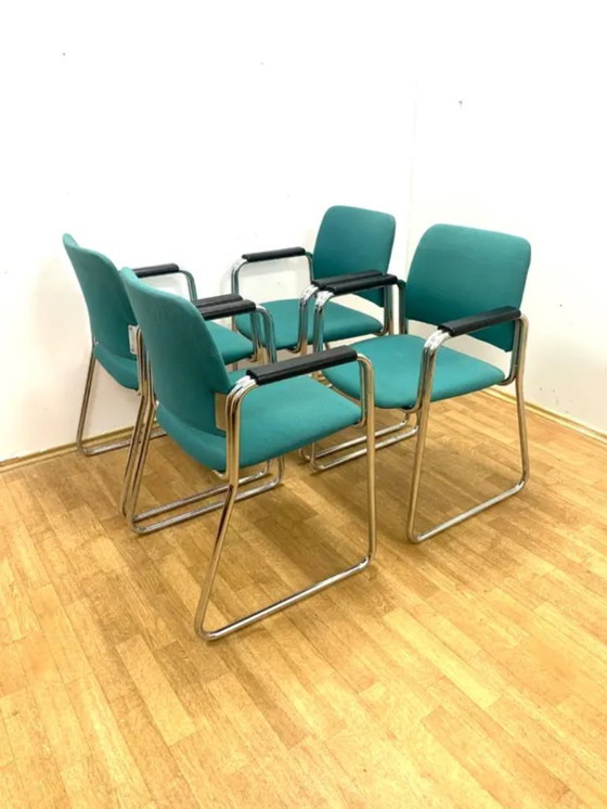 Image 1 of Retro fauteuils met armleuningen, jaren 70-80, Tsjechoslowakije (set van 4)