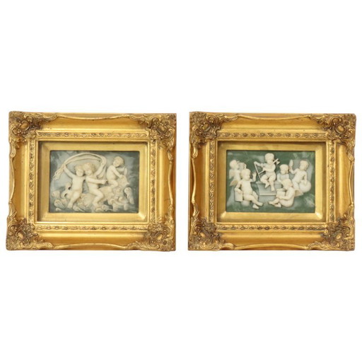 Plaques encadrées Albâtre Biggs and Sons London