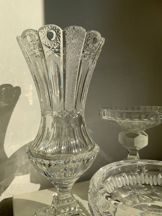 Image 1 of Raro set di 3 oggetti in cristallo di Boemia – Periodo storicista (circa 1880-1890)