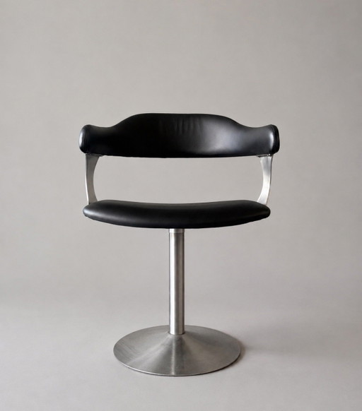 Set of 4 Vintage Space Age Swivel Chairs – eetkamerstoelen, rvs