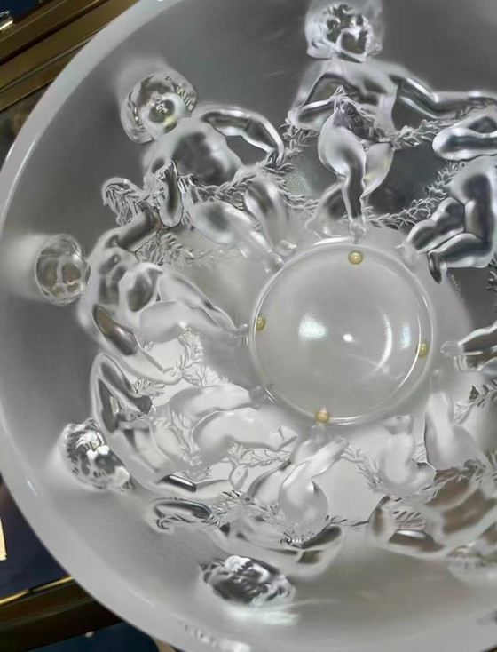 Image 1 of Lalique Luxembourg Angel Crystal Planter