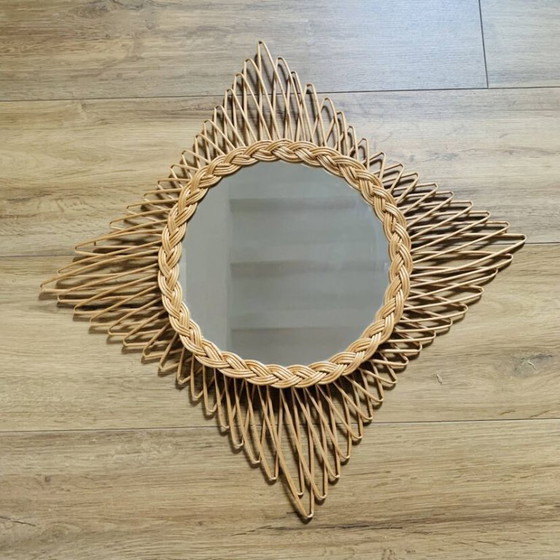 Image 1 of Vintage wicker mirror