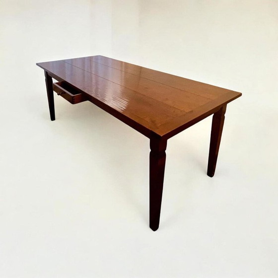 Image 1 of Gründerzeit-style dining table from the 1960s, made of solid cherry wood, Mid Century, excellent condition