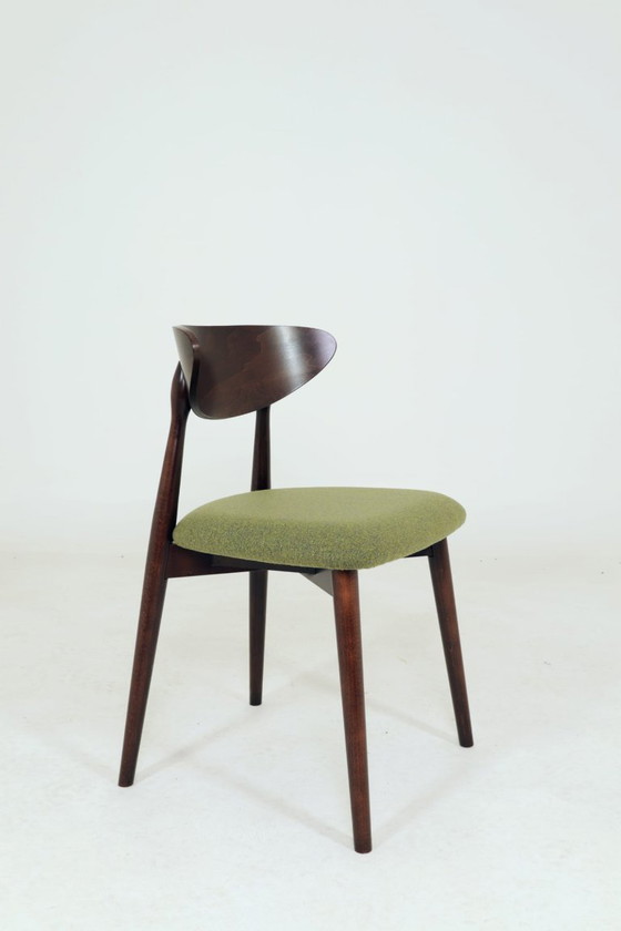 Image 1 of Sillas de comedor escandinavas de bouclé verde, juego de 6