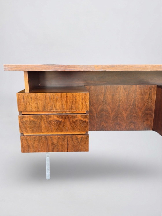Image 1 of Vintage freestanding rosewood desk, 1960s