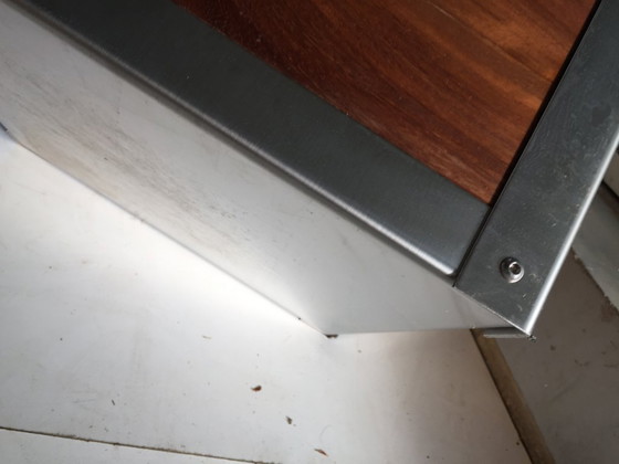 Image 1 of Lotto unico di fioriere realizzate in acciaio inossidabile e legno di teak