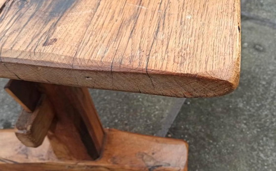 Image 1 of Antique rustic solid oak large dining table
